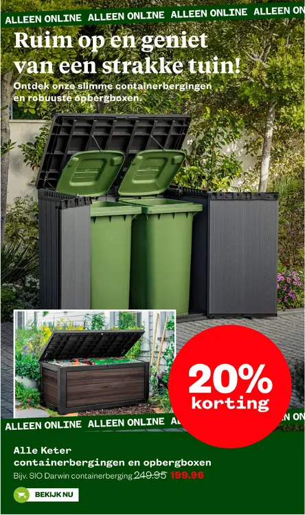 Aanbieding: Keter containerbergingen en opbergboxen