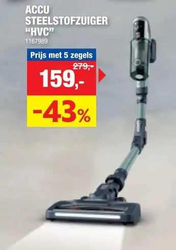 Promotie: Accu steelstofzuiger "hvc"