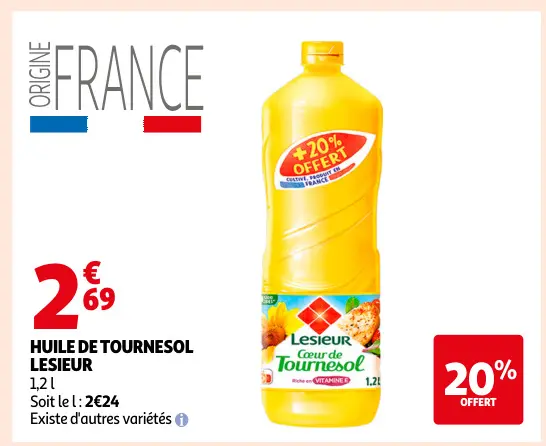 Offre: Huile de tournesol