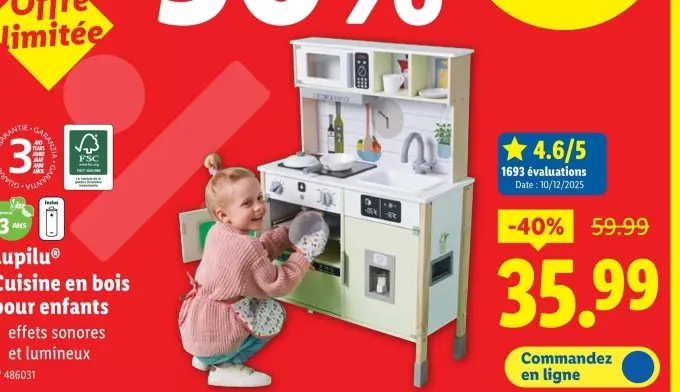 Offre: Cuisine en bois pour enfants