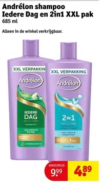 Aanbieding: Andrélon shampoo Iedere Dag en 2in1 XXL pak