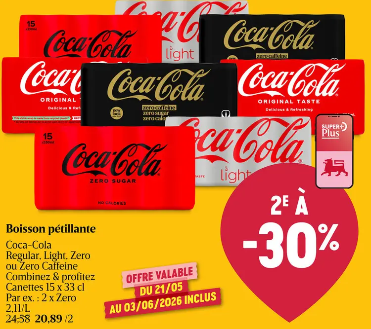 Offre: Boisson pétillante Coca-Cola