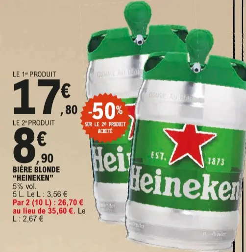 Offre: Bière blonde "Heineken"