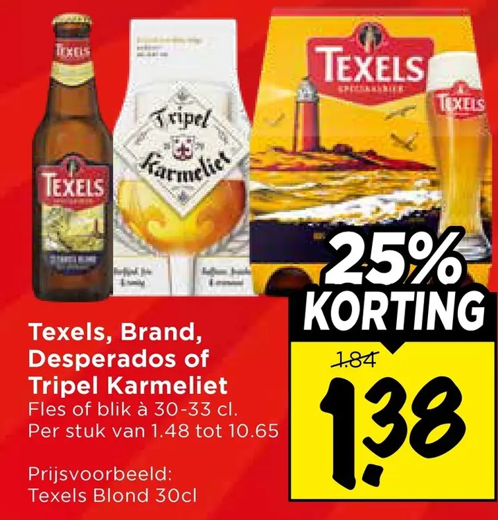 Aanbieding: Texels, Brand, Desperados of Tripel Karmeliet