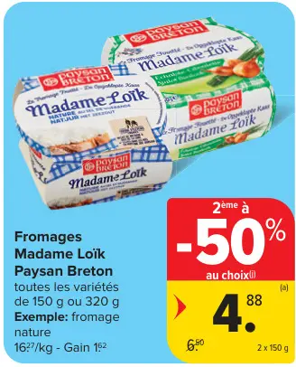 Offre: Fromages Madame Loïk