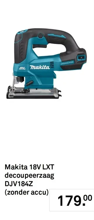 Aanbieding: Makita 18V LXT decoupeerzaag DJV184Z (zonder 