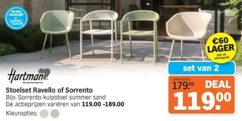 Aanbieding: Stoelset Ravello of Sorrento