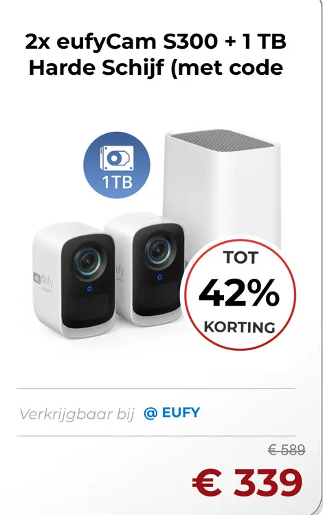 Aanbieding: eufyCam S300 + Harde Schijf