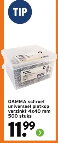 Aanbieding: schroef universeel platkop verzinkt