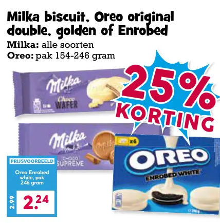Aanbieding: Milka biscuit, Oreo original double, golden of Enrobed