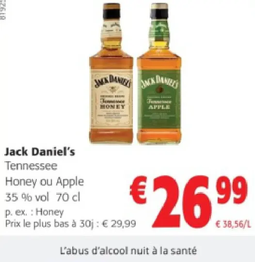 Offre: Jack Daniel's Tennessee Honey ou Apple