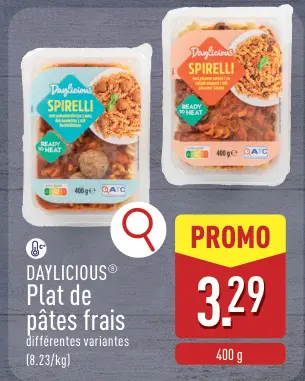 Offre: Plat de pâtes frais