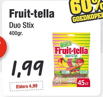 Aanbieding: Fruit-tella Duo Stix