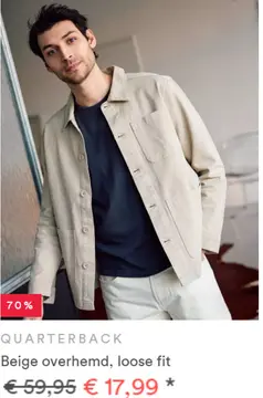 Aanbieding: Beige overhemd, loose fit