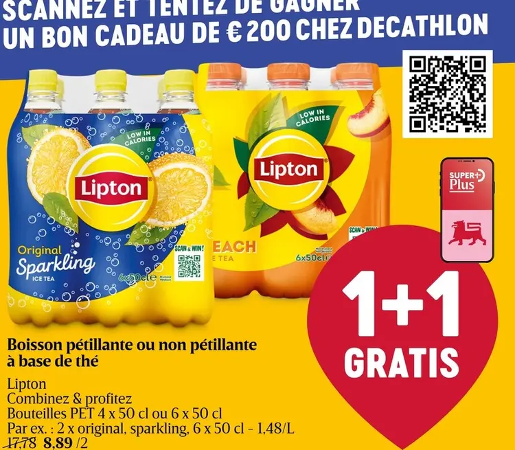 Offre: Boisson pétillante ou non pétillante à base de thé