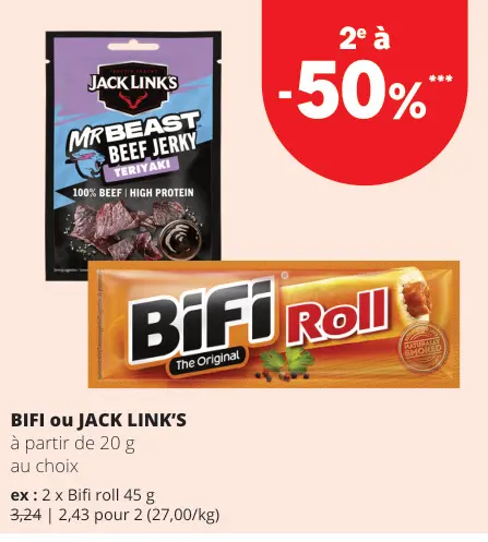 Offre: BIFI ou JACK LINK'S