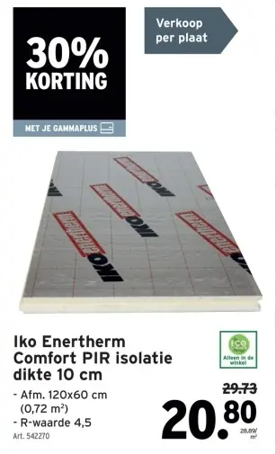 Aanbieding: Iko Enertherm Comfort PIR isolatie