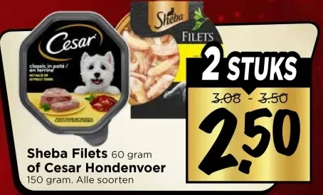 Aanbieding: Sheba Filets of Cesar Hondenvoer