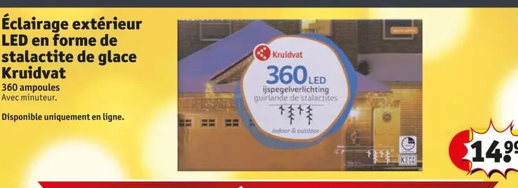 Offre: Éclairage extérieur LED en forme de stalactite de glace