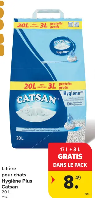 Offre: Litière pour chats Hygiène Plus