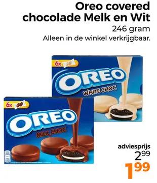 Aanbieding: Oreo covered chocolade Melk en Wit