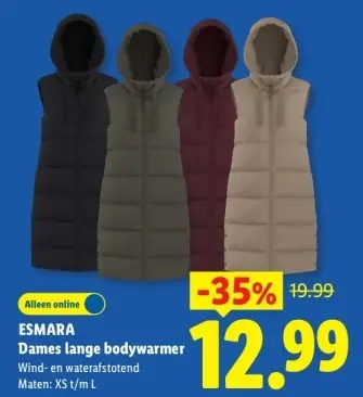 Aanbieding: Dames lange bodywarmer