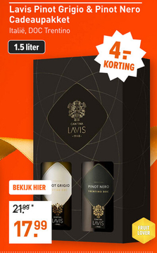 Aanbieding: Lavis Pinot Grigio & Pinot Nero Cadeaupakket 2X75CL Cadeau