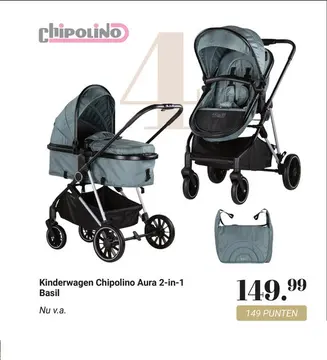 Aanbieding: Kinderwagen Chipolino Aura 2-in-1 Basil