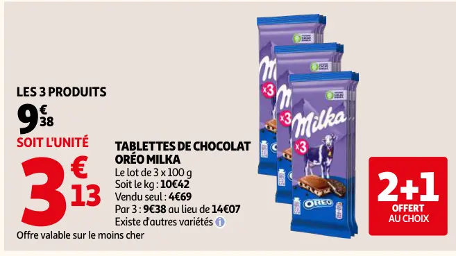 Offre: Tablettes de chocolat oréo