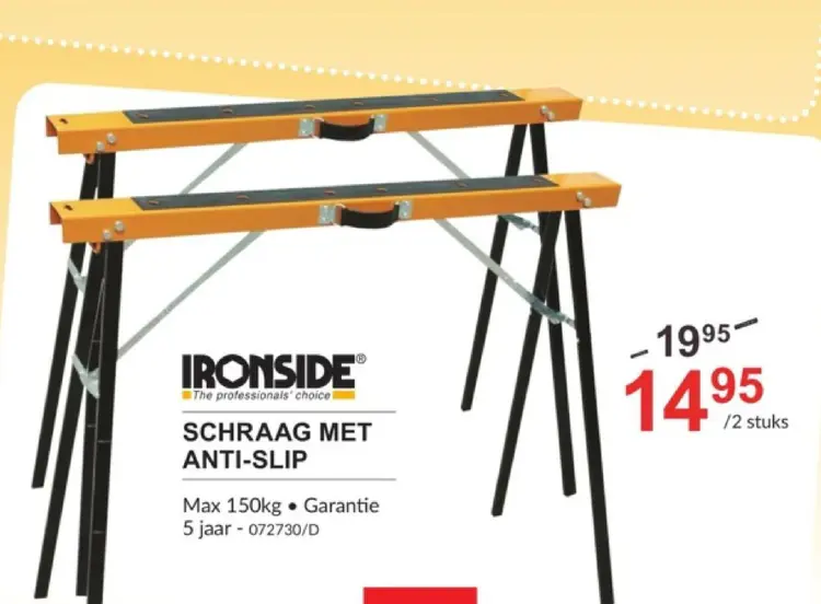 Promotie: Schraag met anti-slip