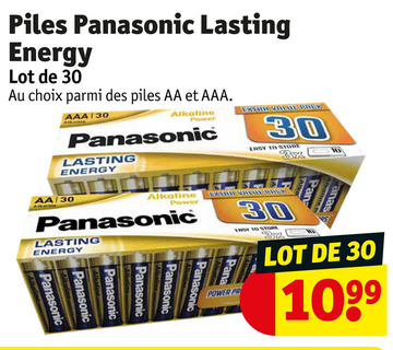 Offre: Piles Panasonic Lasting Energy