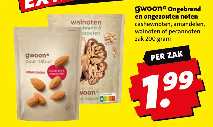 Aanbieding: Ongebrand en ongezouten noten