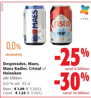 Promotie: Desperados, Maes, Maes Radler, Cristal of Heineken
