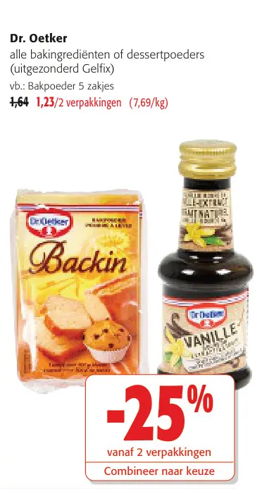 Promotie: Dr. Oetker alle bakingrediënten of dessertpoeders