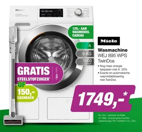 Aanbieding: Miele WEJ 895 WPS TwinDos Wasmachine