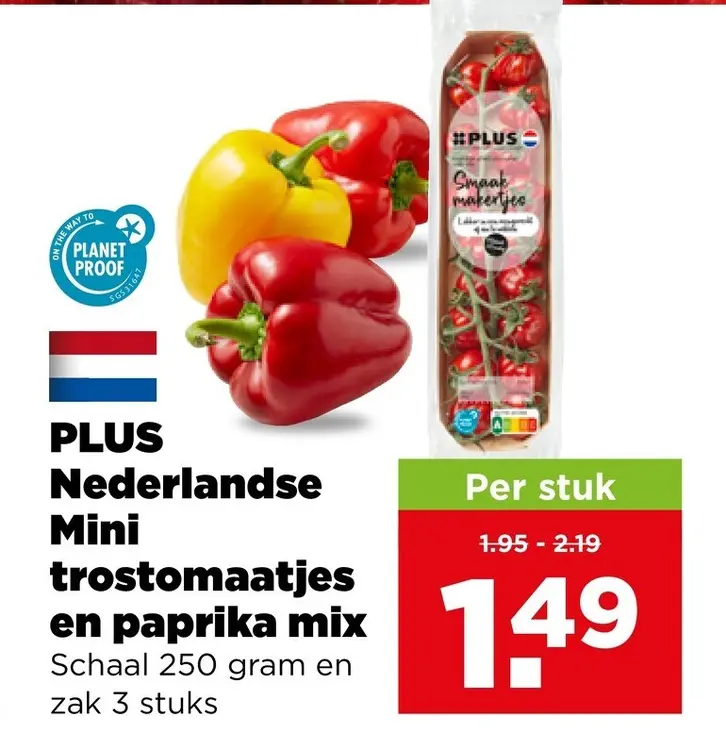 Aanbieding: Nederlandse Mini trostomaatjes en paprika mix