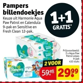 Aanbieding: Pampers billendoekjes