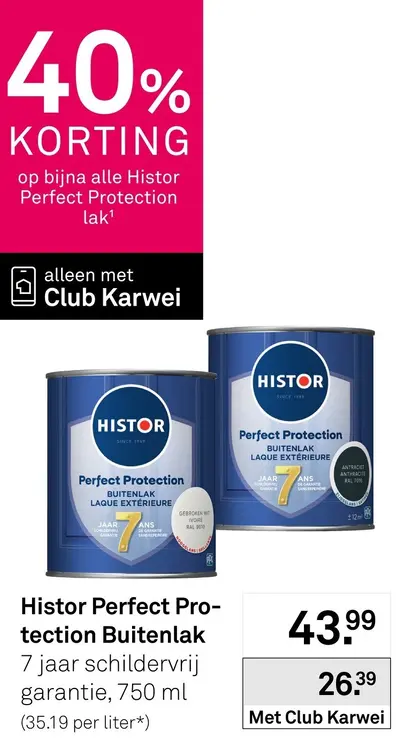 Aanbieding: Bijna alle Histor Perfect Protection lak