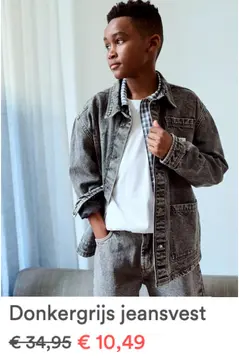 Aanbieding: Donkergrijs jeansvest