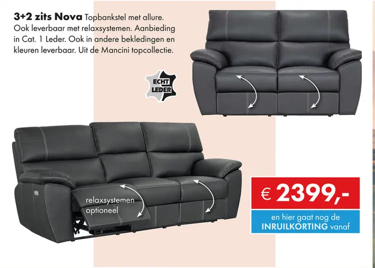 Aanbieding: Nova 3+2 zits