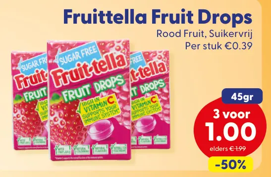 Aanbieding: Fruit-tella Fruit Drops