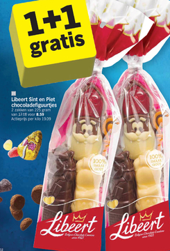 Offre: Libeert Sint en Piet chocoladefiguurtjes