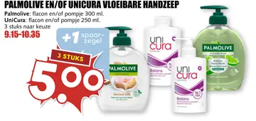 Aanbieding: Palmolive en/of UniCura vloeibare handzeep
