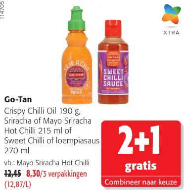 Promotie: Crispy Chili Oil, Sriracha of Mayo Sriracha Hot Chili of Sweet Chili of loempiasaus