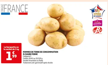 Offre: POMMES DE TERRE DE CONSOMMATION A CHAIRE FERM