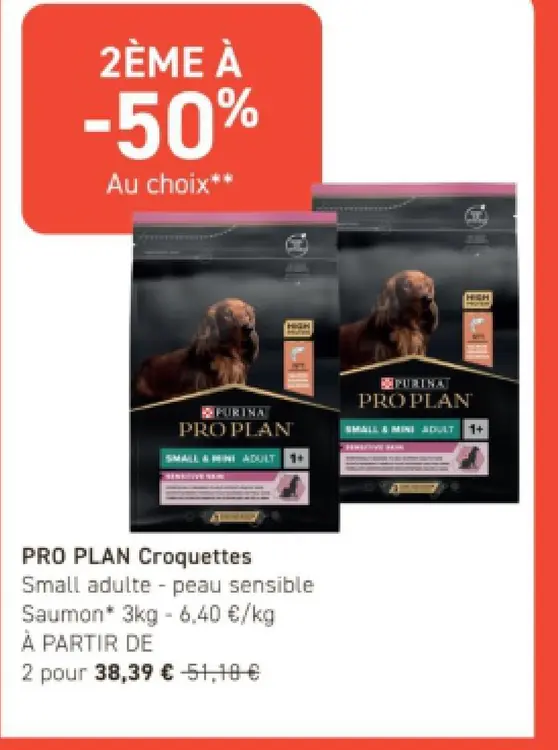 Offre: PRO PLAN Croquettes Small adulte - peau sensi