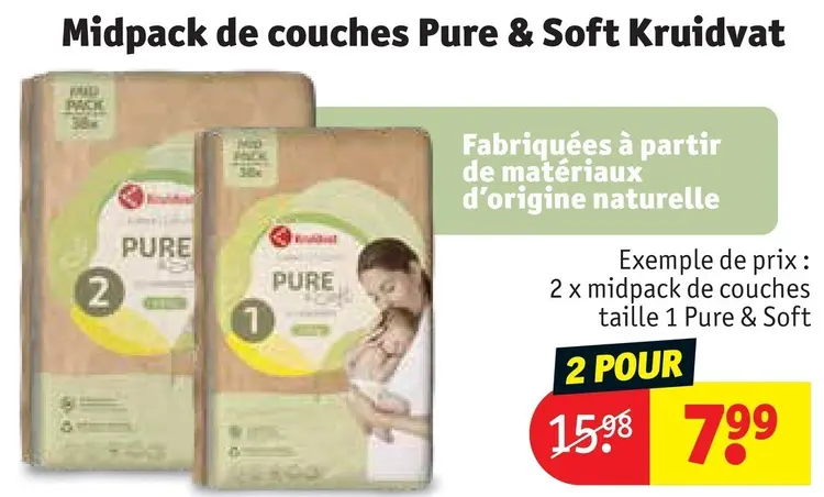 Offre: Midpack de couches Pure & Soft