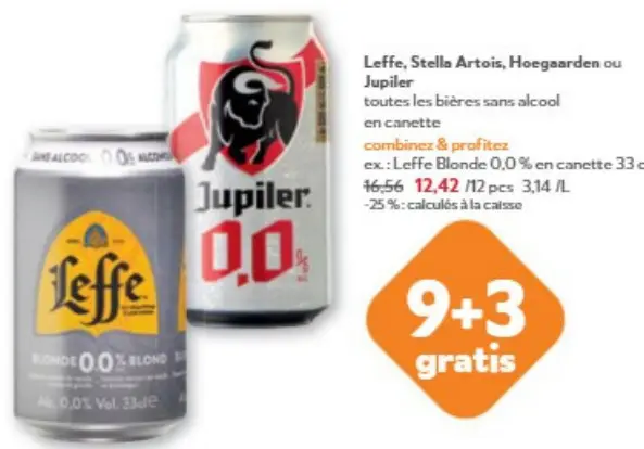 Offre: Leffe, Stella Artois, Hoegaarden ou Jupiler