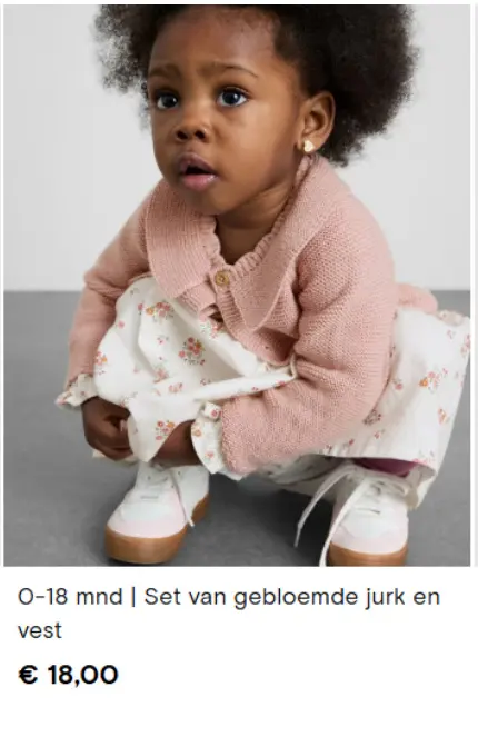 Promotie: Set van gebloemde jurk en vest
