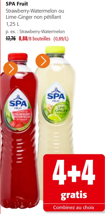 Offre: Strawberry-Watermelon ou Lime-Ginger non pétillant